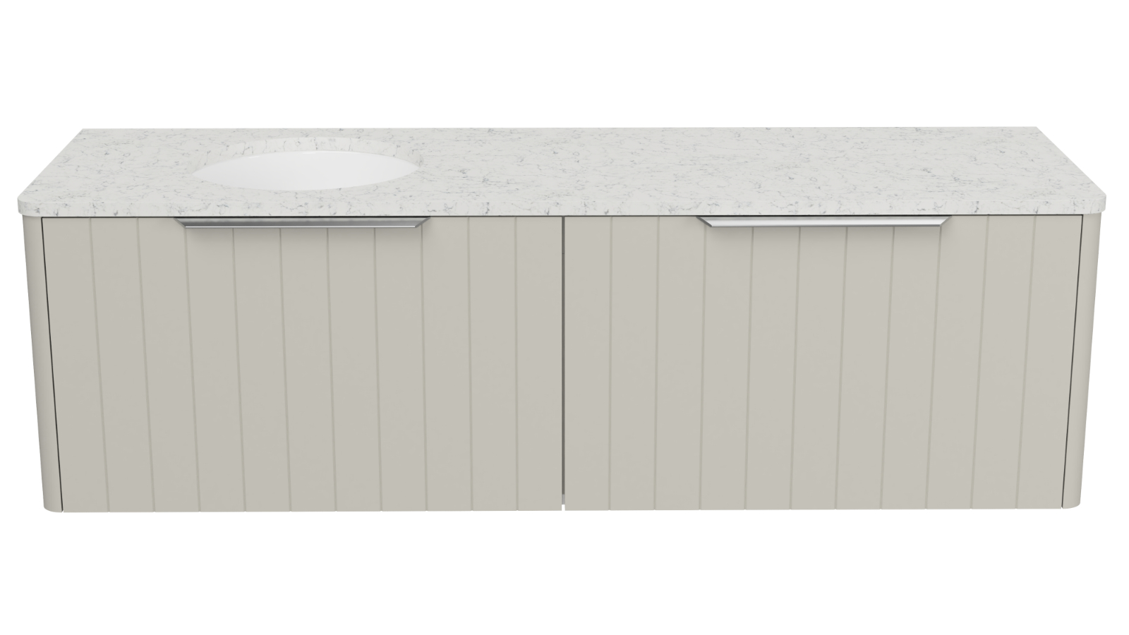 Timberline Saba 1500mm Wall Hung Vanity with SilkSurface Top and Left Undercounter Basin