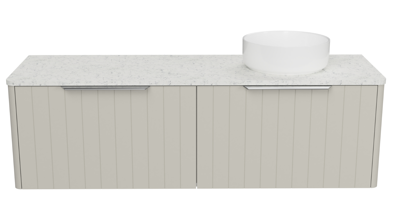 Timberline Saba 1500mm Wall-Hung Vanity with SilkSurface Top and Right Above Counter Basin