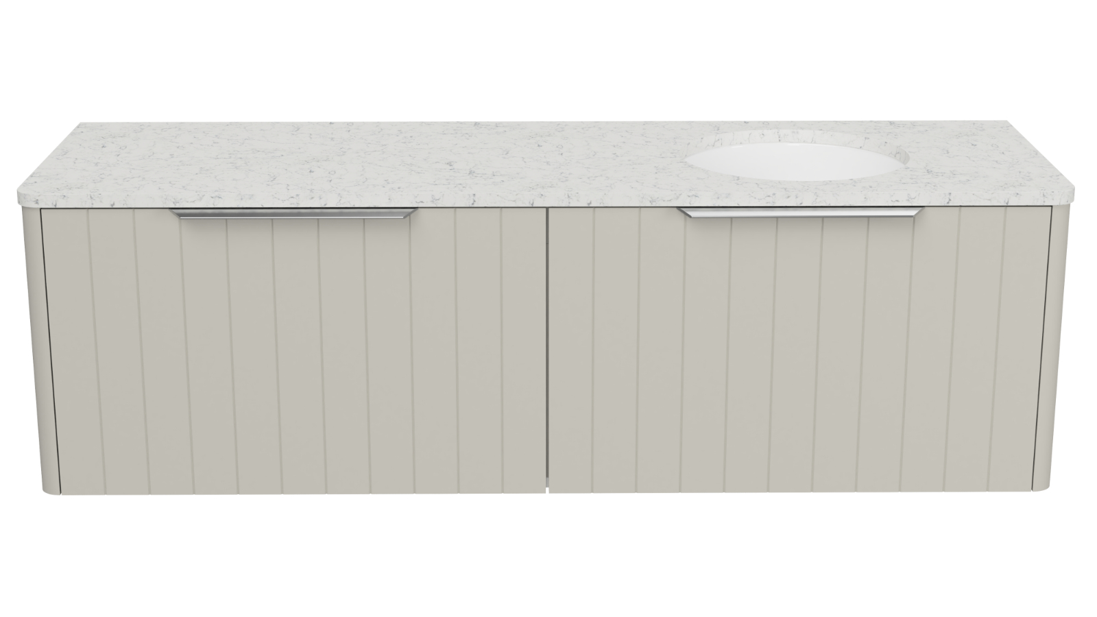 Timberline Saba 1500mm Wall-Hung Vanity with SilkSurface Top and Right Undercounter Basin