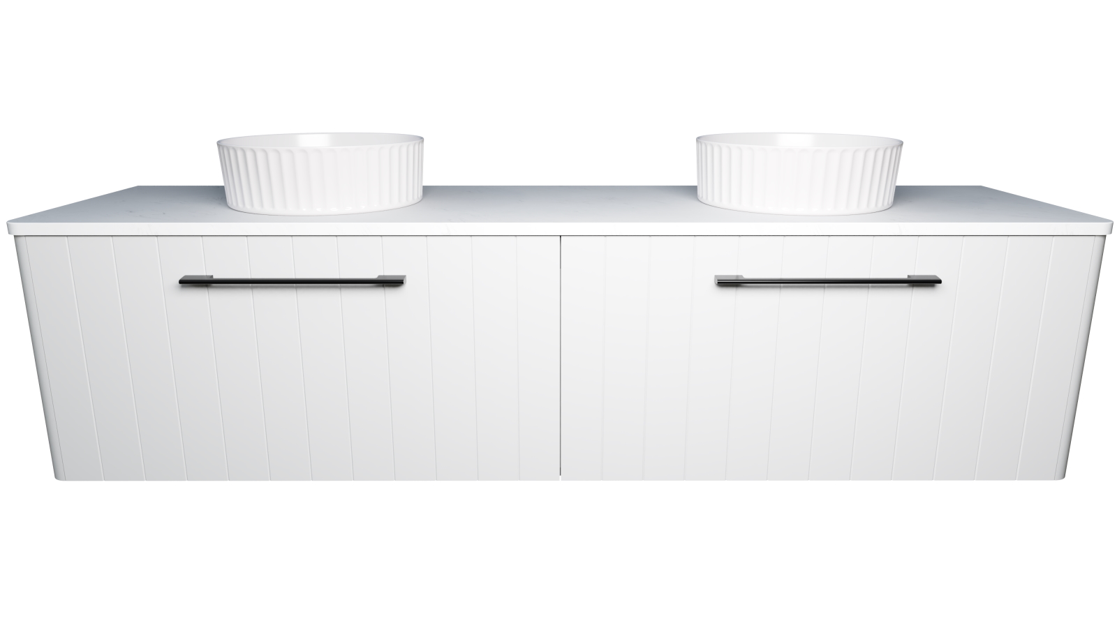 Timberline Saba 1800mm Wall Hung Vanity with SilkSurface Top and Double Above Counter Basins