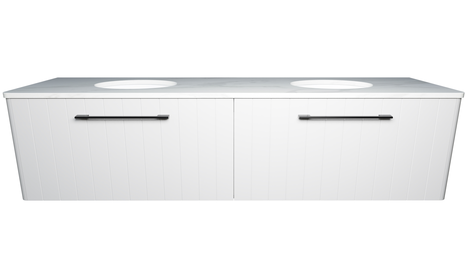 Timberline Saba 1800mm Wall Hung Vanity with SilkSurface Top and Double Undercounter Basins