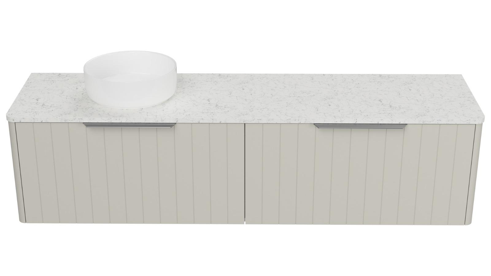Timberline Saba 1800mm Wall Hung Vanity with SilkSurface Top and Left Above Counter Basin