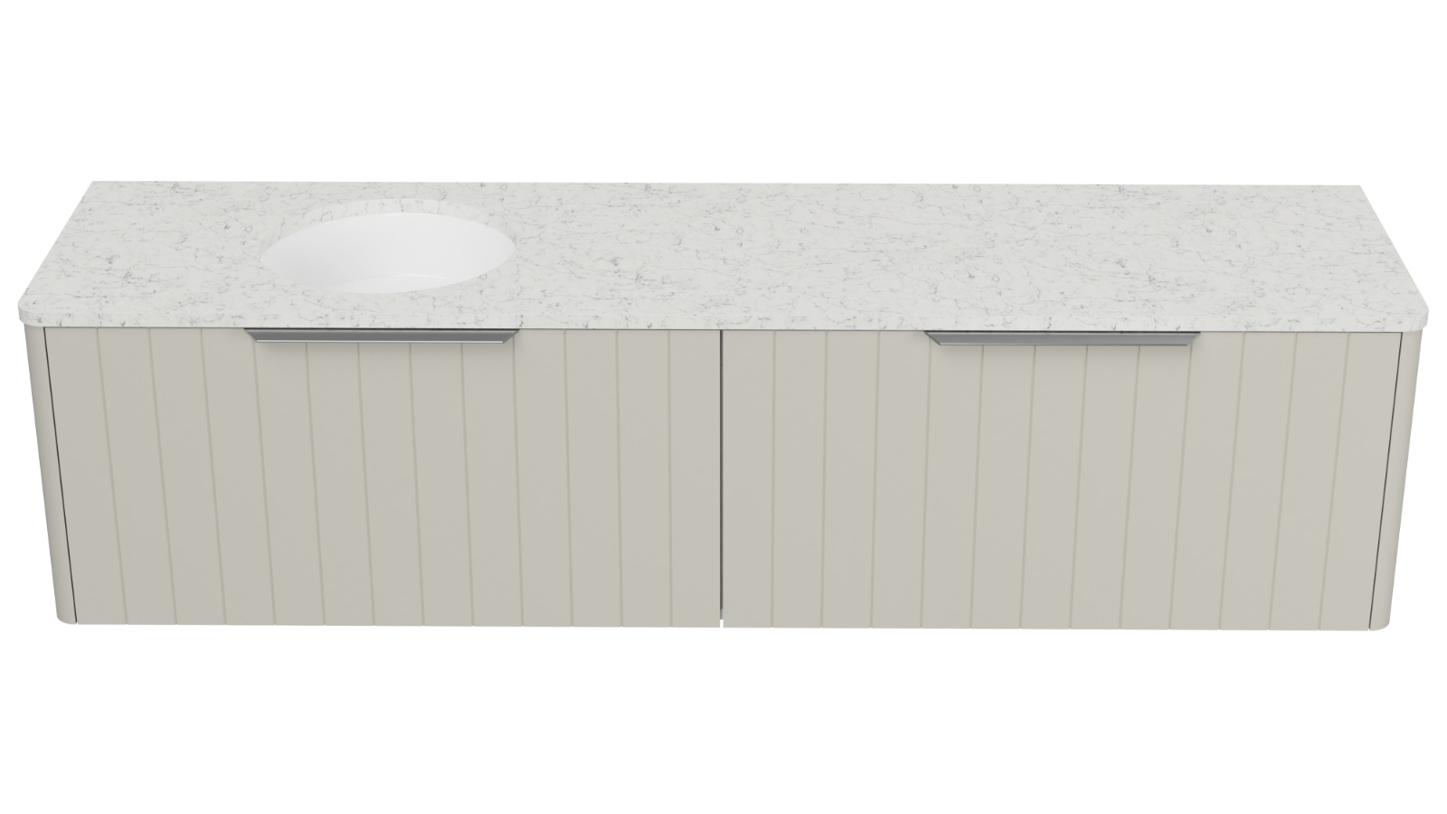 Timberline Saba 1800mm Wall Hung Vanity with SilkSurface Top and Left Undercounter Basin