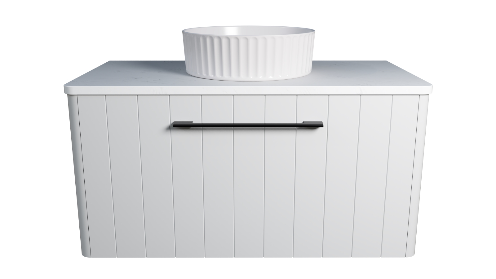 Timberline Saba 900mm Wall Hung Vanity with SilkSurface Top and Centre Above Counter Basin