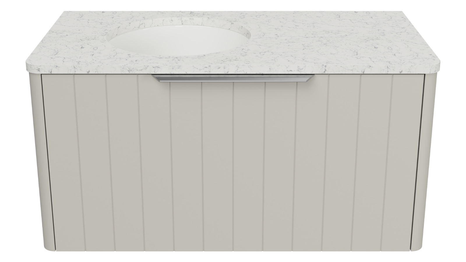 Timberline Saba 900mm Wall Hung Vanity with SilkSurface Top and Left Undercounter Basin