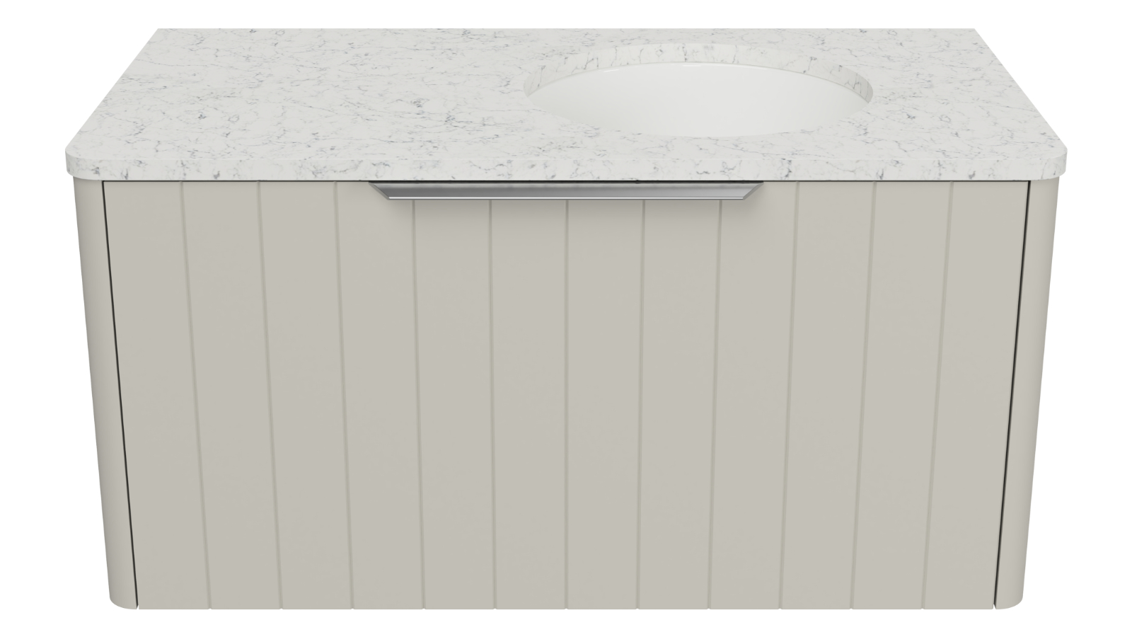 Timberline Saba 900mm Wall Hung Vanity with SilkSurface Top and Right Undercounter Basin