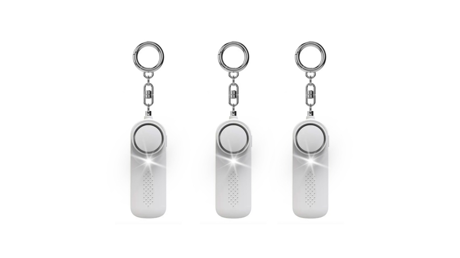 Kleva Pack of 3 Personal Safety Siren Security Alarm - White