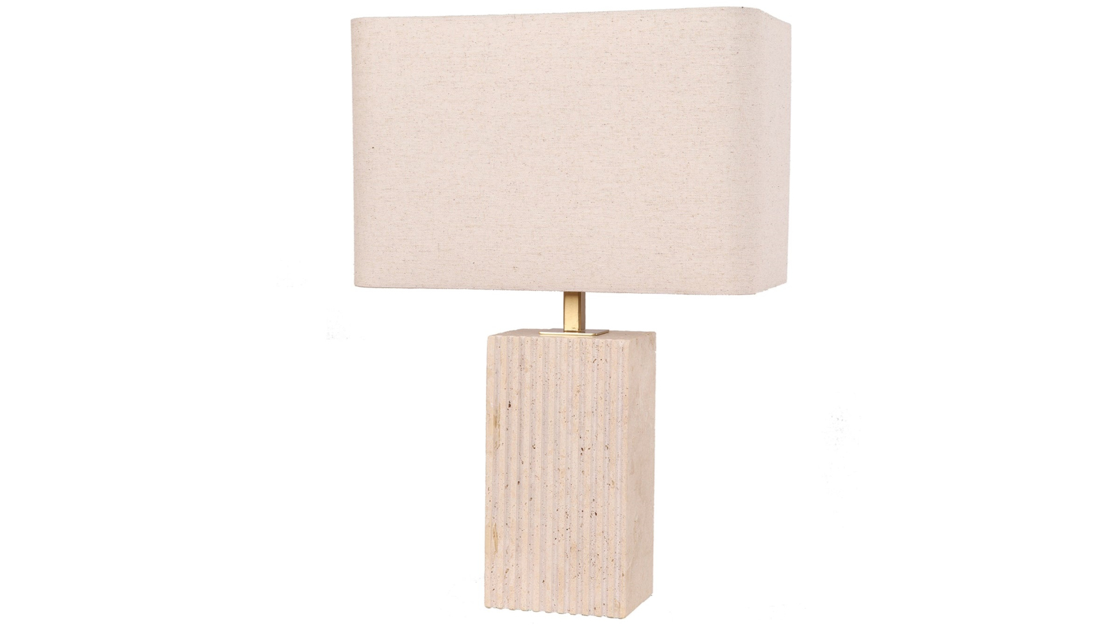 CLA Lighting Beige Travertine Base Rectangular Table Lamp - Small