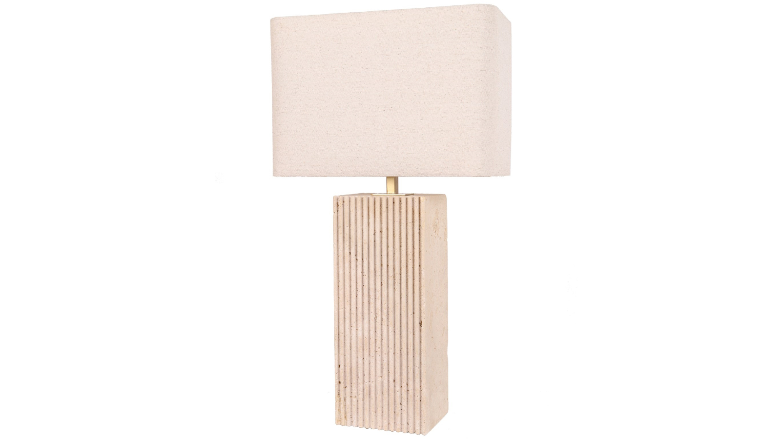 CLA Lighting Beige Travertine Base Rectangular Table Lamp