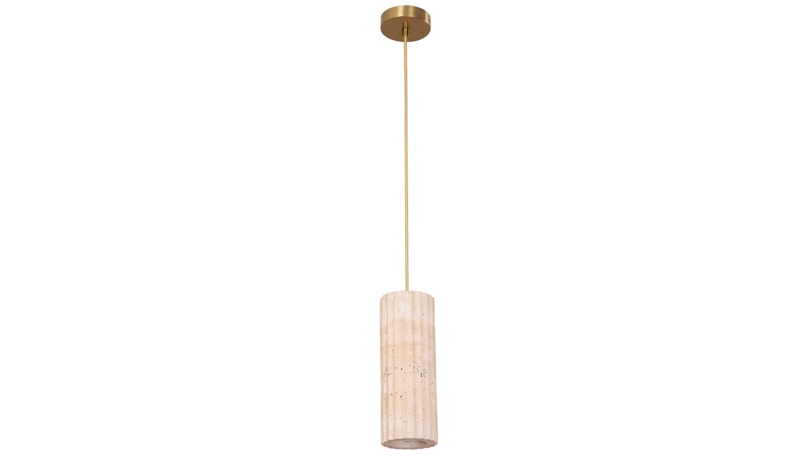 CLA Lighting	Interior Pendant Light ES Oblong Beige Travertine with Brass Highlight