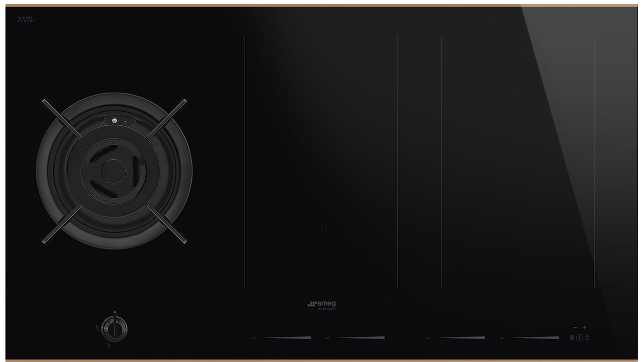 Smeg 900mm Dolce Stil Novo Multi-Zone Dual Fuel Cooktop With Copper Trim