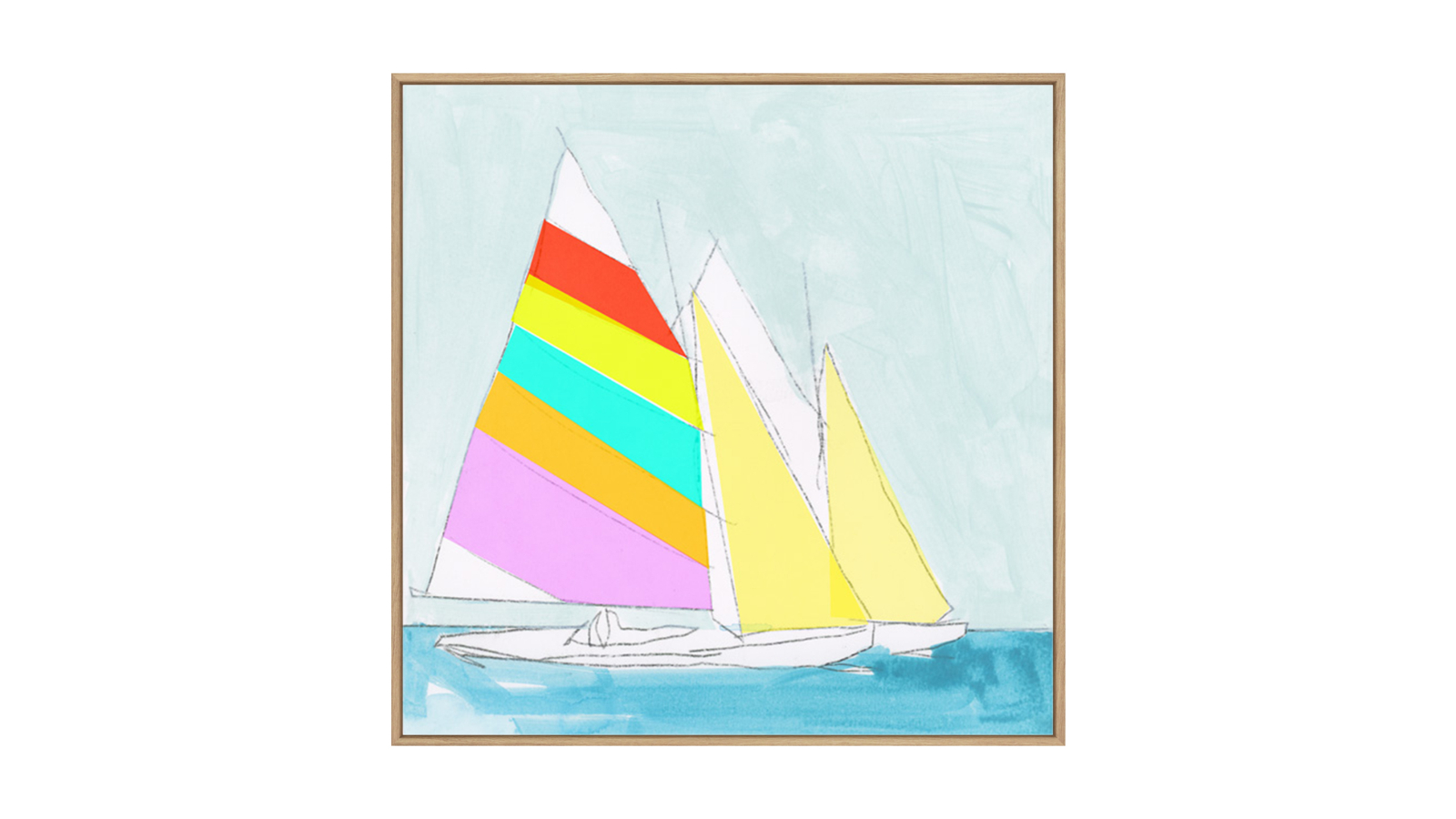 La Grolla Sail Together Natural Gallery Wall Art - 67 x 67cm