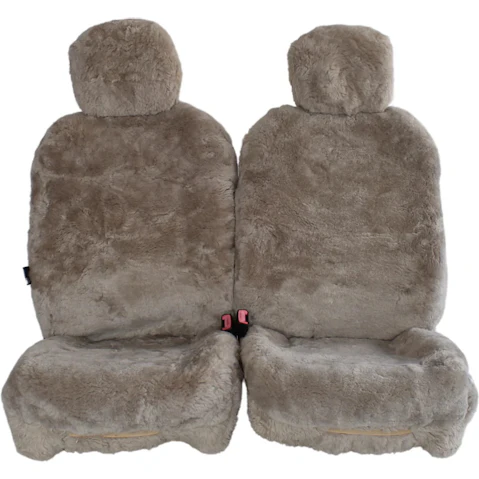 My Car Universal Size Sheepskin Seat Cover with 25mm Think Pile - Mocha