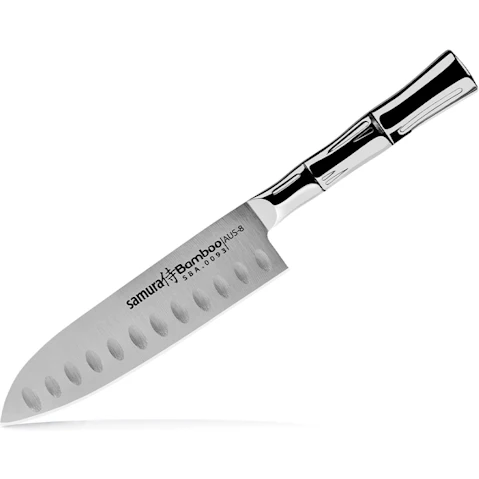 Samura Bamboo Small Hollow Ground Santoku Knife - 5.5inch
