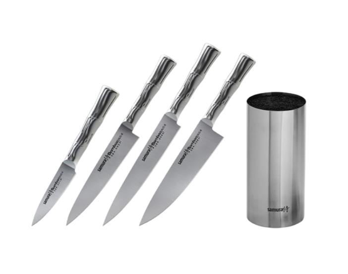 Samura Bamboo Knife Block Set with 4 Kitchen Knife