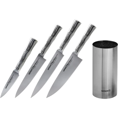 Samura Bamboo Knife Block Set with 4 Kitchen Knife