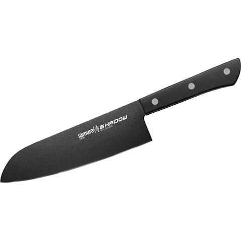 Samura SHADOW 7-inch/17.5cm Santoku Knife with Black Non-Stick Coating