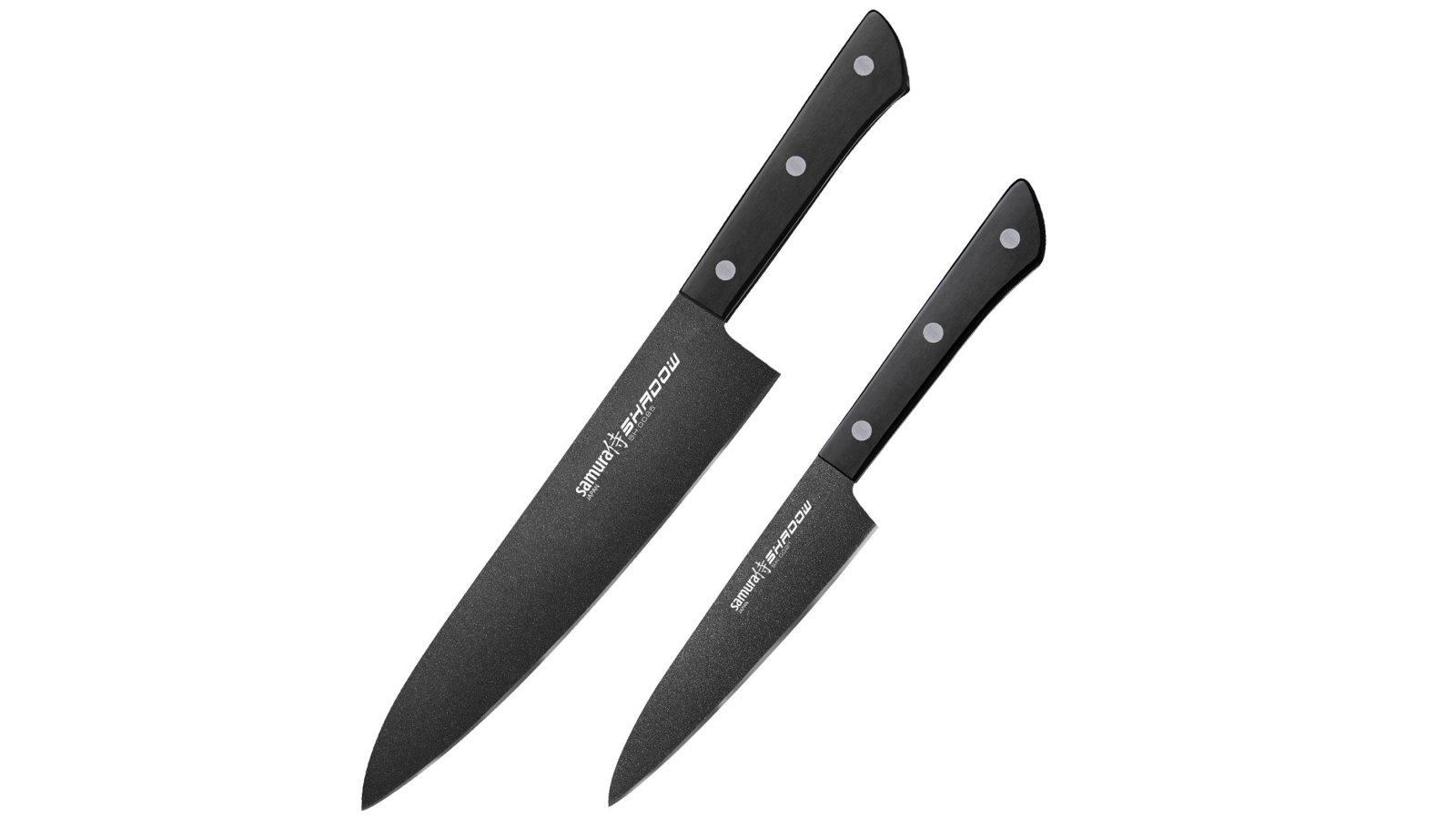 Samura SHADOW Set of 2 Kitchen Knives with Black Non-Stick Coating