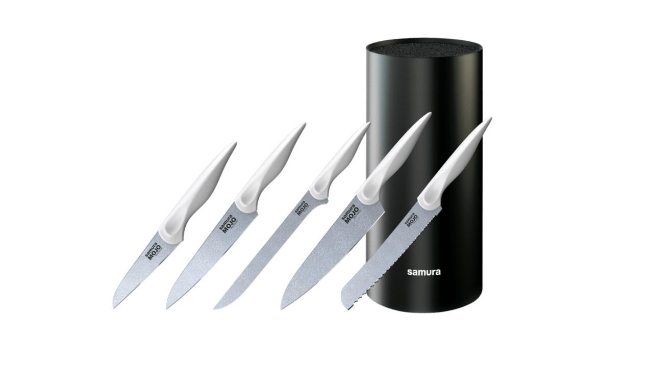 Samura 6 Piece Mojo Knife Block Set - White