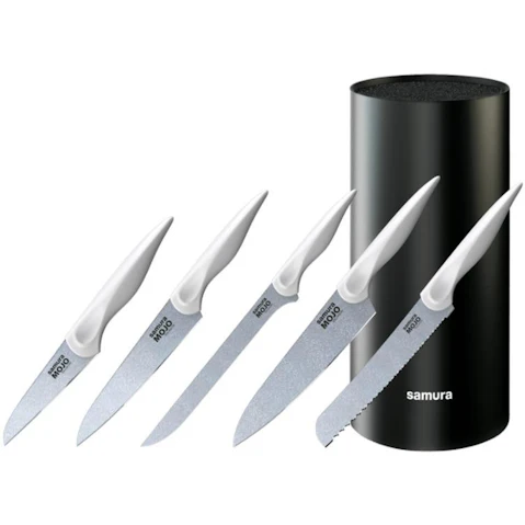 Samura 6 Piece Mojo Knife Block Set - White