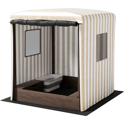 Keezi Wooden Sandbox Kids Sandpit with Canopy Window Water Basin - 120cm