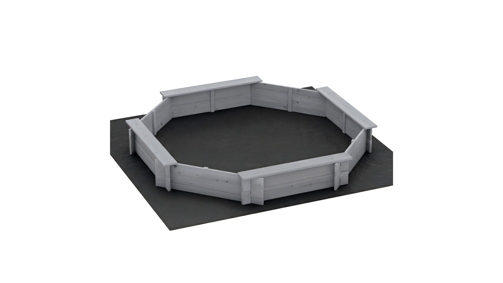 Keezi 182cm Kids Wooden Round Sandpit with Cover Bench Seat Beach Toy - Grey