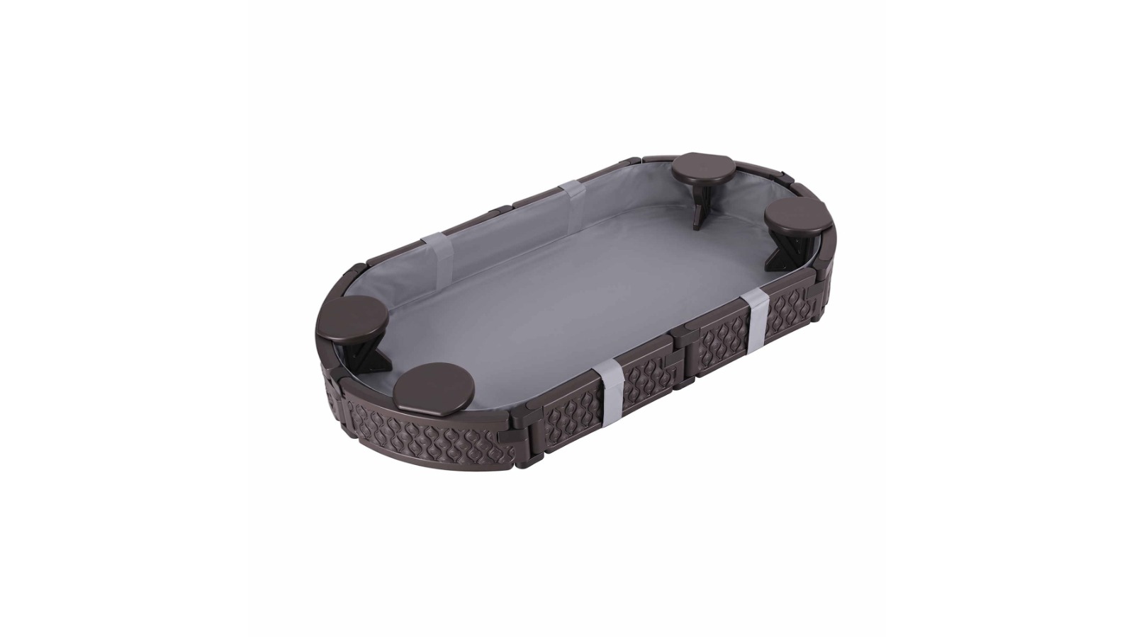 Keezi Kids 4-Seat Oval Sandpit - Grey