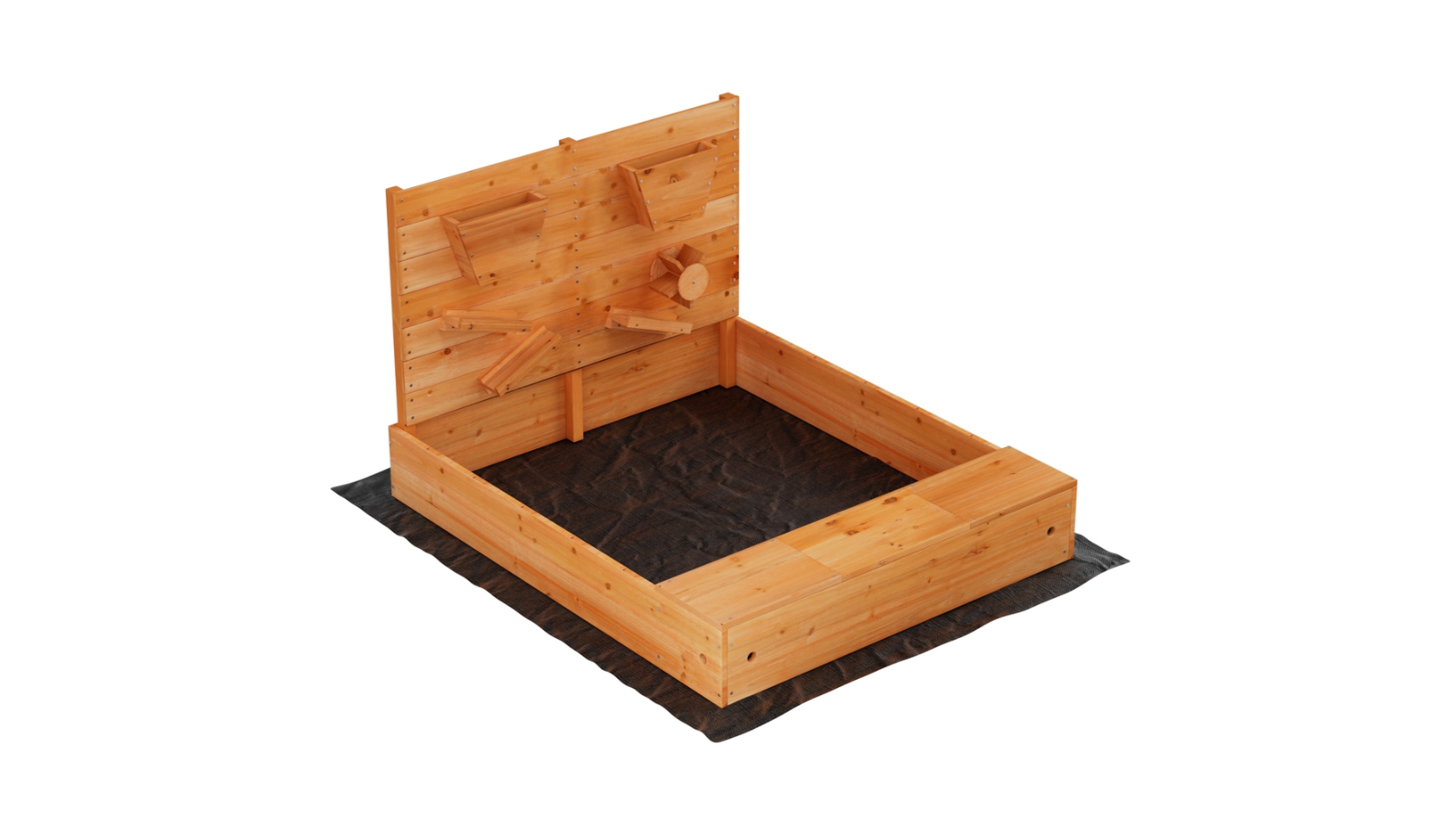 Keezi Wooden Sandbox Kids Sandpit with Cover Funnel Outdoor Toy - 120cm