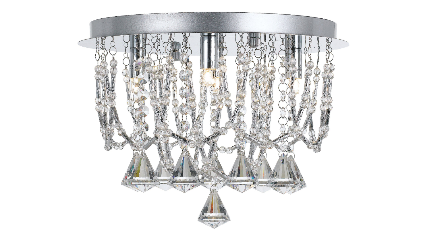 Pretty & Practical Cantoton Chrome Ring Ceiling Light