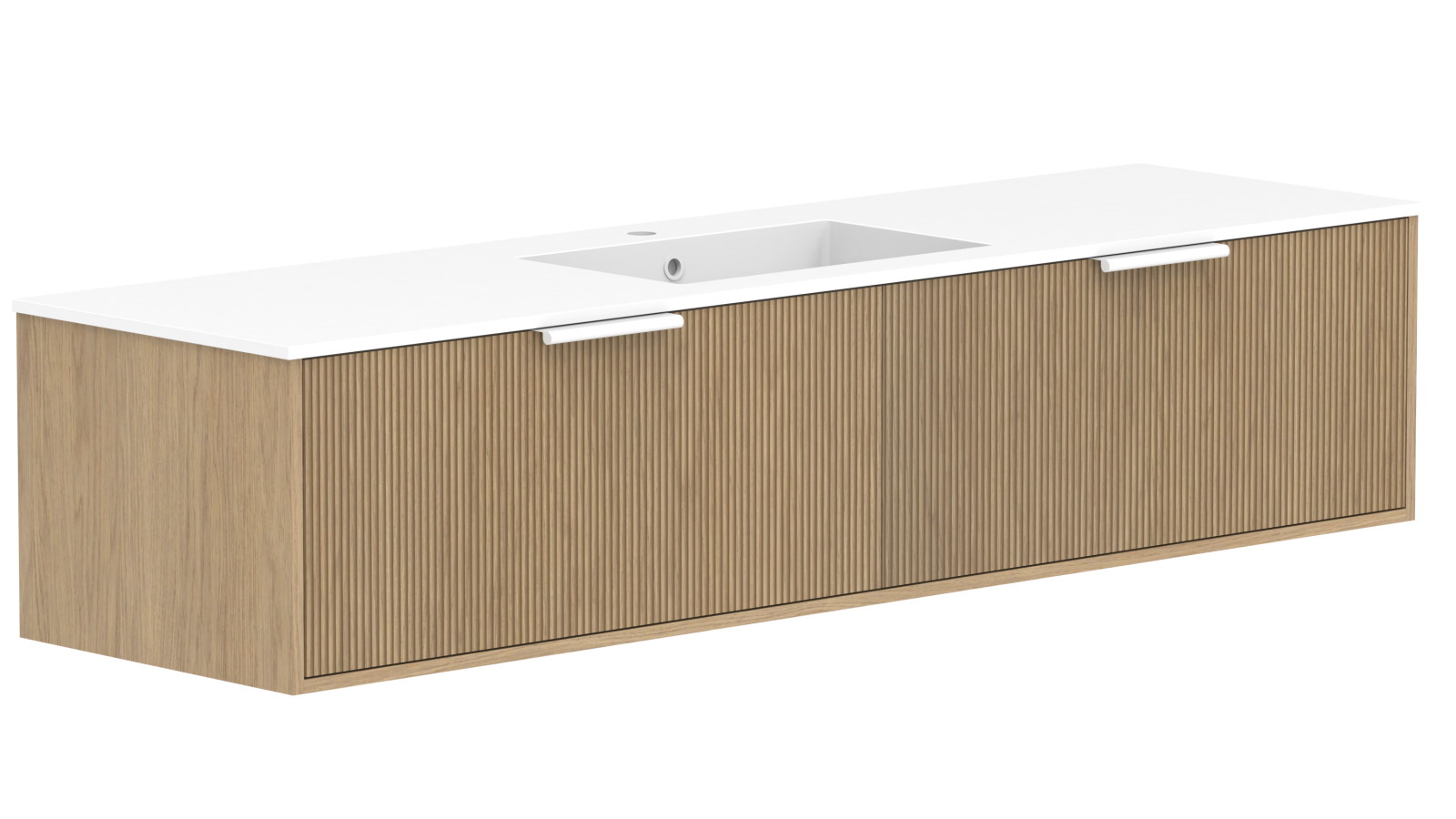 ADP Santorini Slim 1800 All Drawer Wall Hung Vanity with Centre Basin Cast Marble Top Harvey