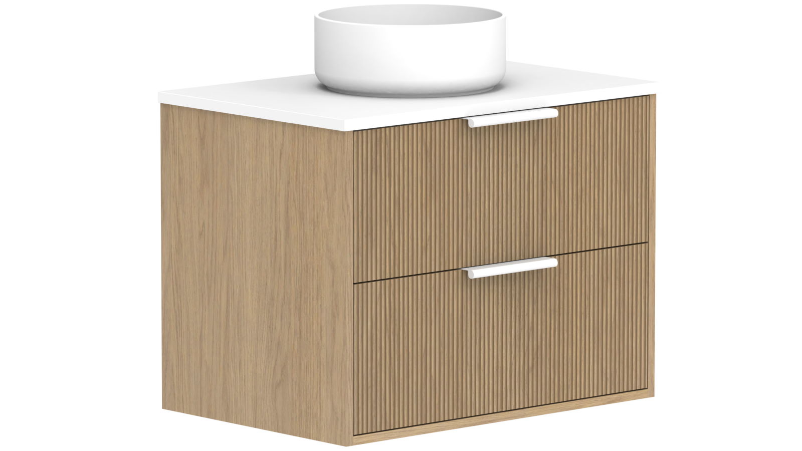 ADP Santorini Twin 750 All Drawer Wall Hung Vanity with Centre Bowl Cherry Pie Top Harvey Norman