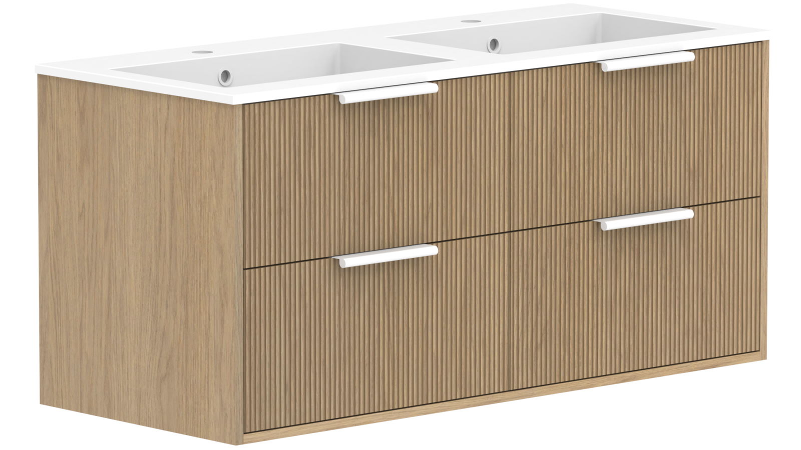 ADP Santorini Twin 1200 All Drawer Wall Hung Vanity with Double Basin Cast Marble Top Harvey