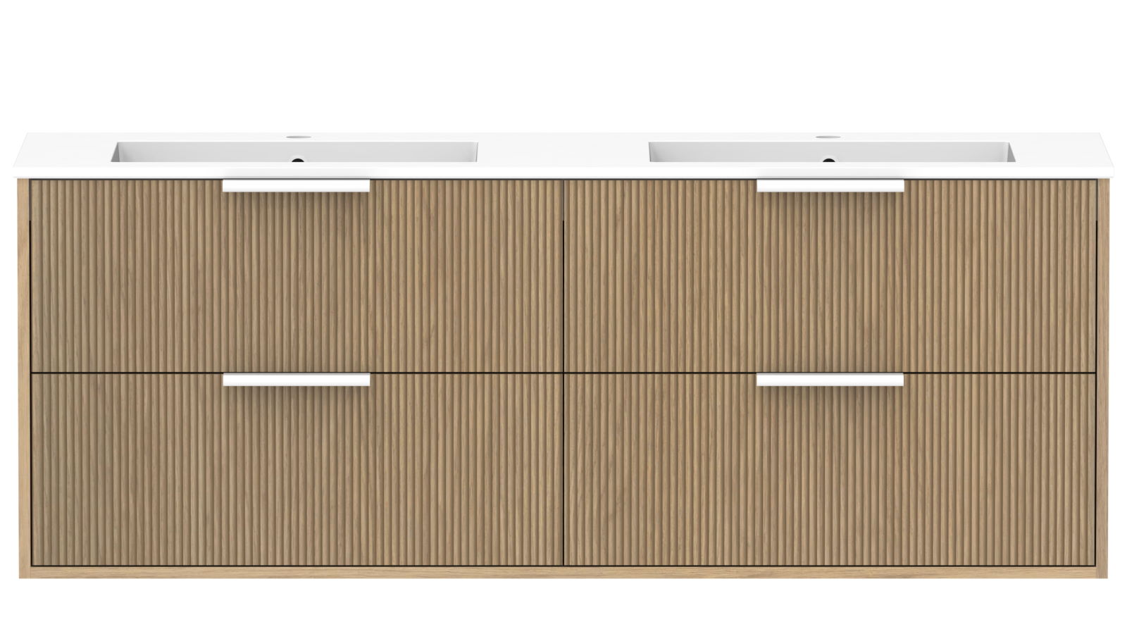 ADP Santorini Twin 1500 All Drawer Wall Hung Vanity with Double Basin Cast Marble Top Harvey