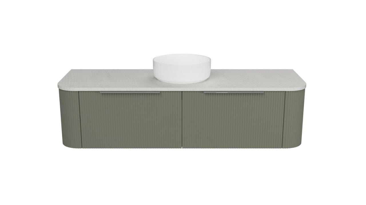 Timberline Santos 1500mm Wall-Hung Vanity with SilkSurface Top and Right Above Counter Basin