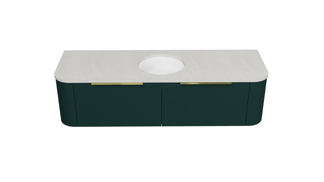 Timberline Santos 1500mm Wall-Hung Vanity with SilkSurface Top and Right Under Counter Basin