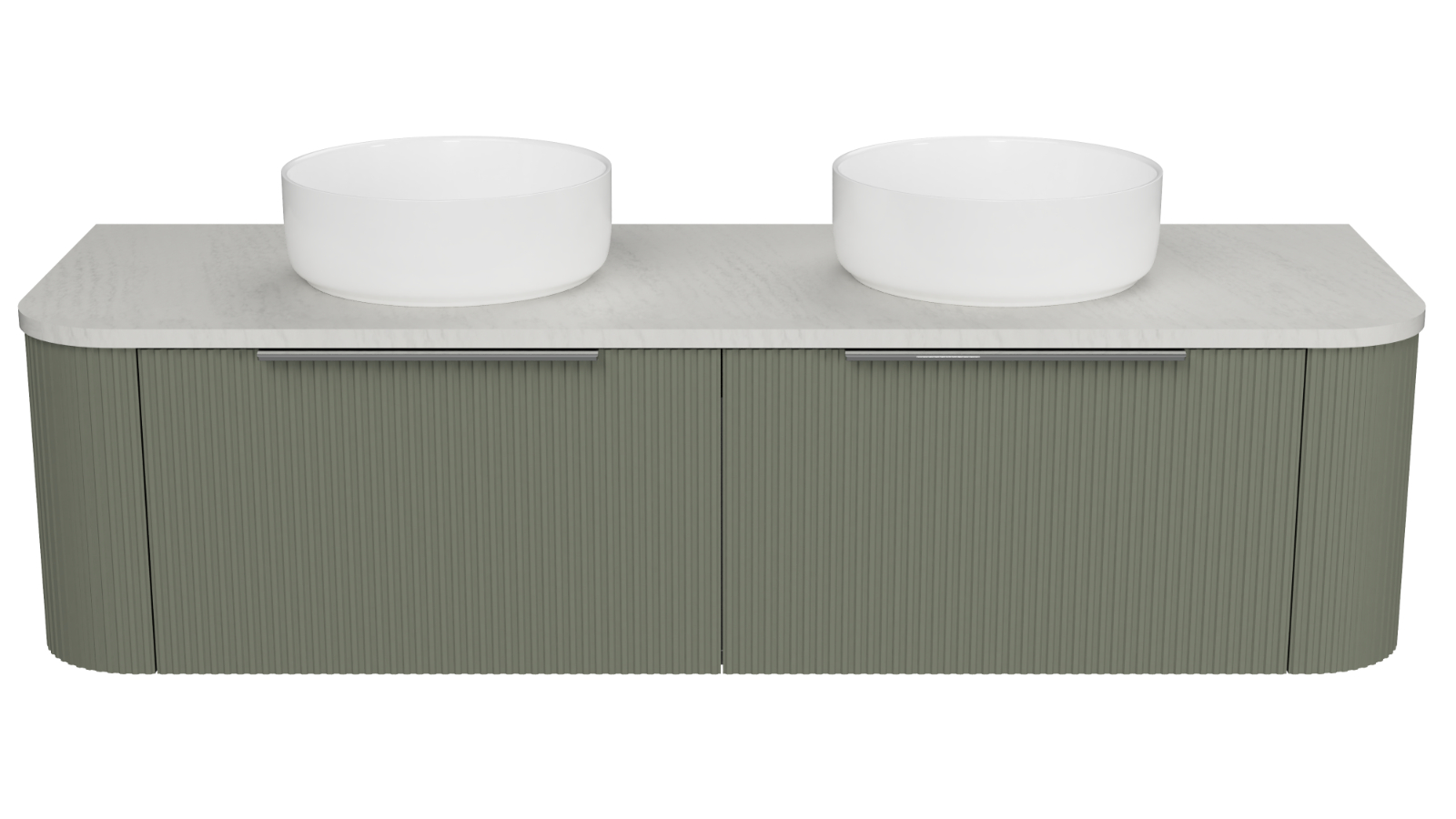 Timberline Santos 1500mm Wall-Hung Vanity with SilkSurface Top and Double Above Counter Basins