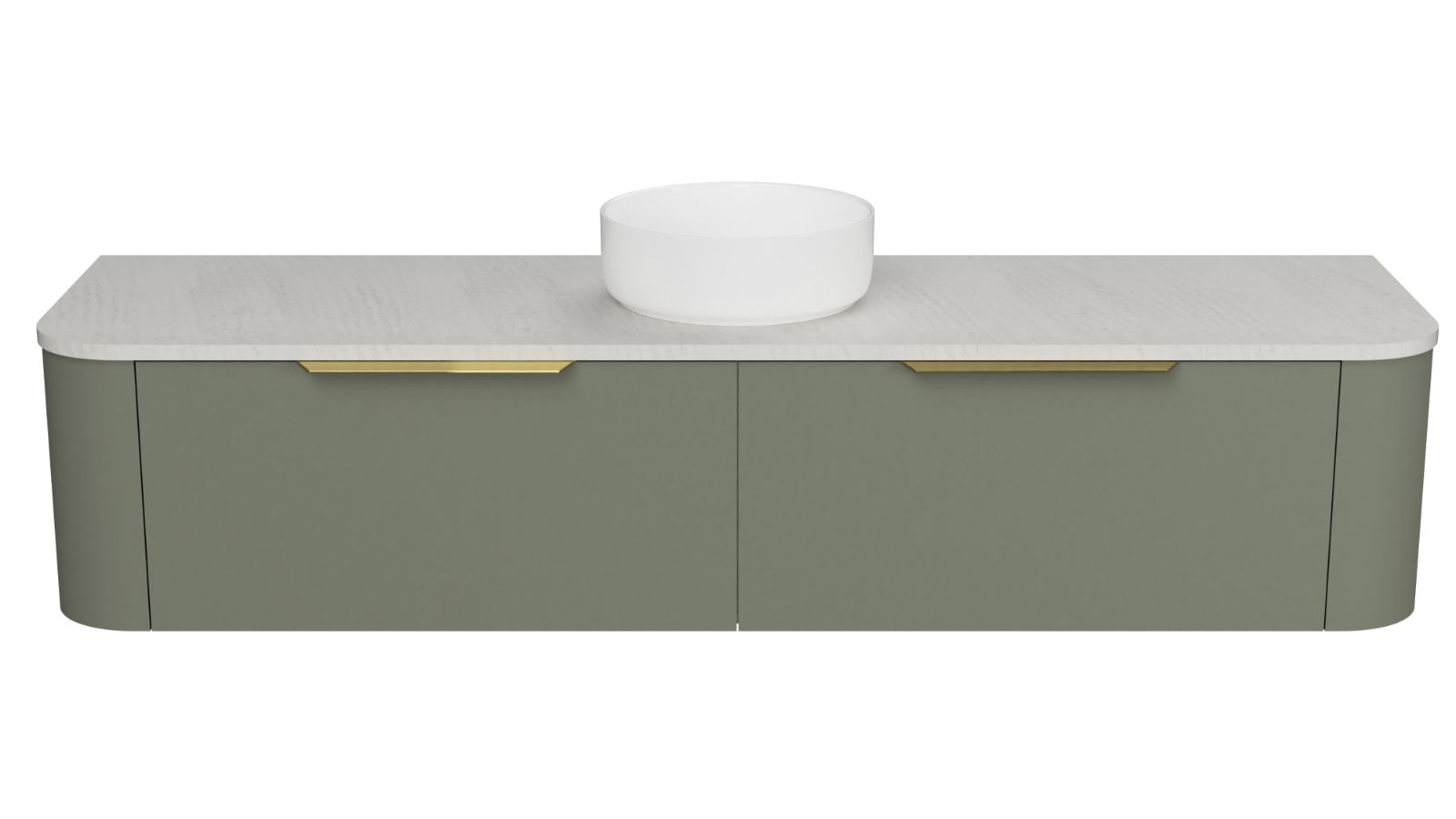 Timberline Santos 1800mm Wall-Hung Vanity with SilkSurface Top and Centre Above Counter Basin