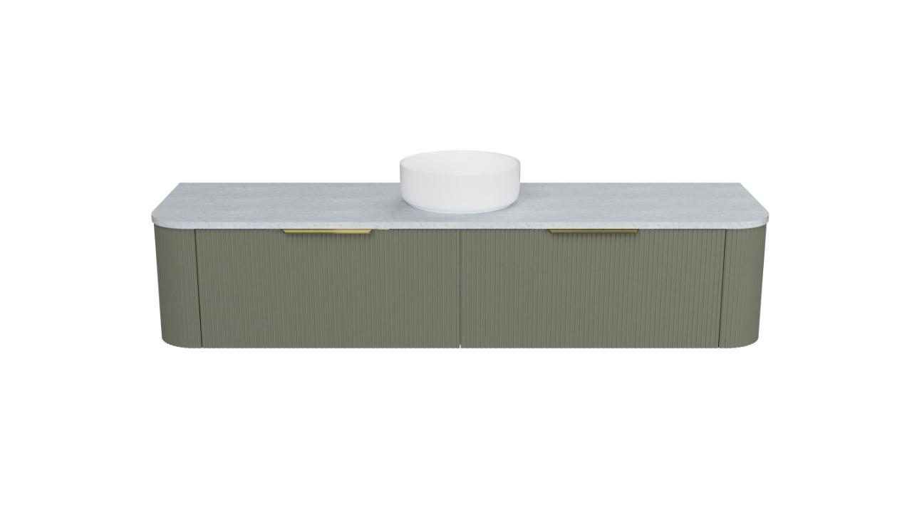 Timberline Santos 1800mm Wall-Hung Vanity with SilkSurface Top and Left Above Counter Basin