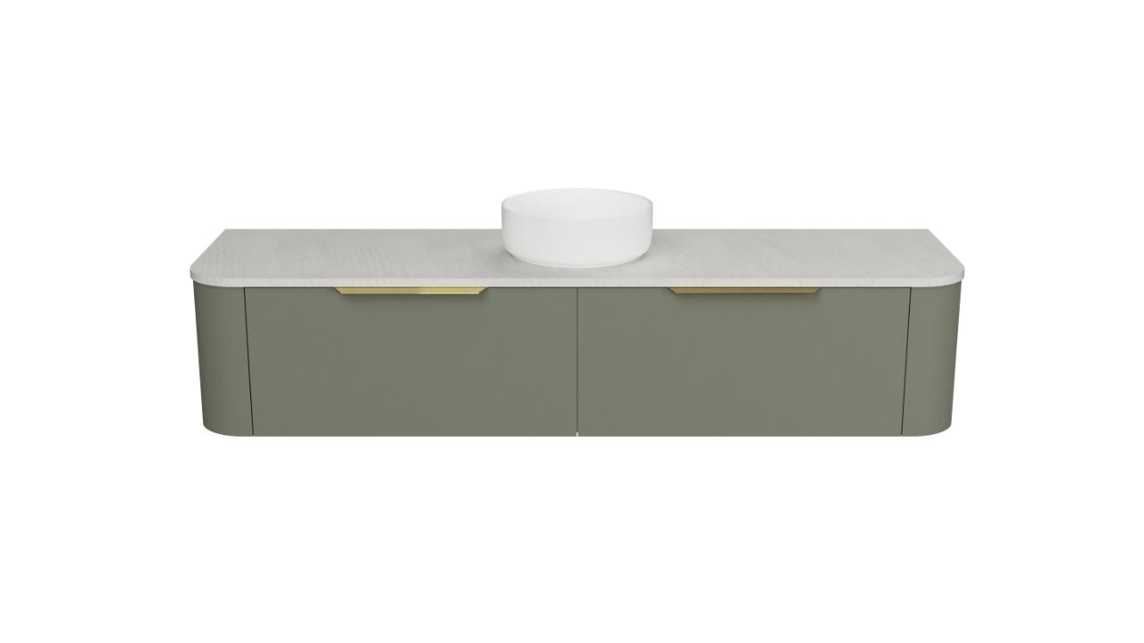 Timberline Santos 1800mm Wall-Hung Vanity with SilkSurface Top and Right Above Counter Basin