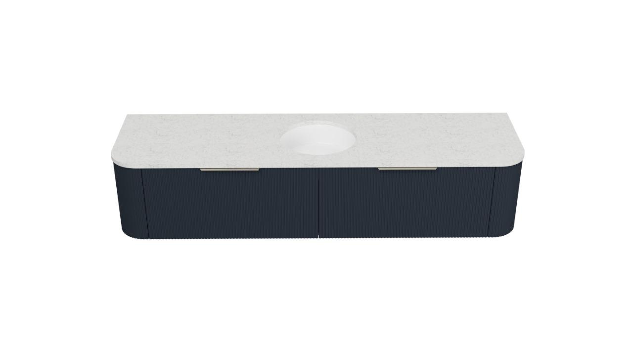 Timberline Santos 1800mm Wall-Hung Vanity with SilkSurface Top and Right Under Counter Basin