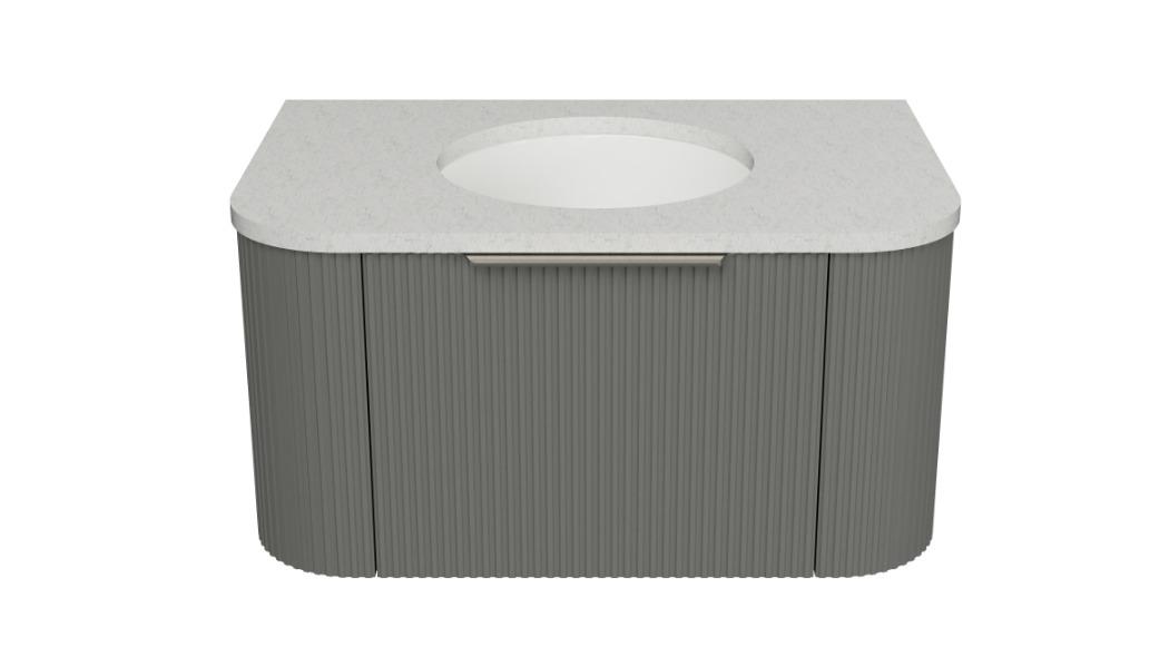 Timberline Santos 750mm Wall-Hung Vanity with SilkSurface Top and Centre Undercounter  Basin