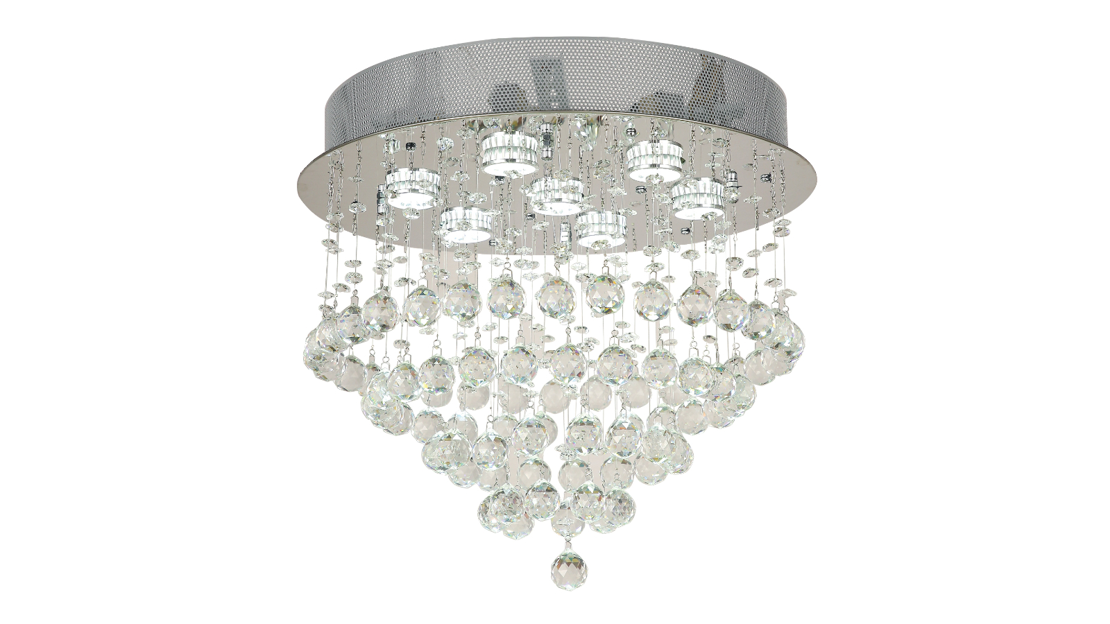 Pretty & Practical 45cm Lumoton Chrome Frame Clear Glass Ceiling Light