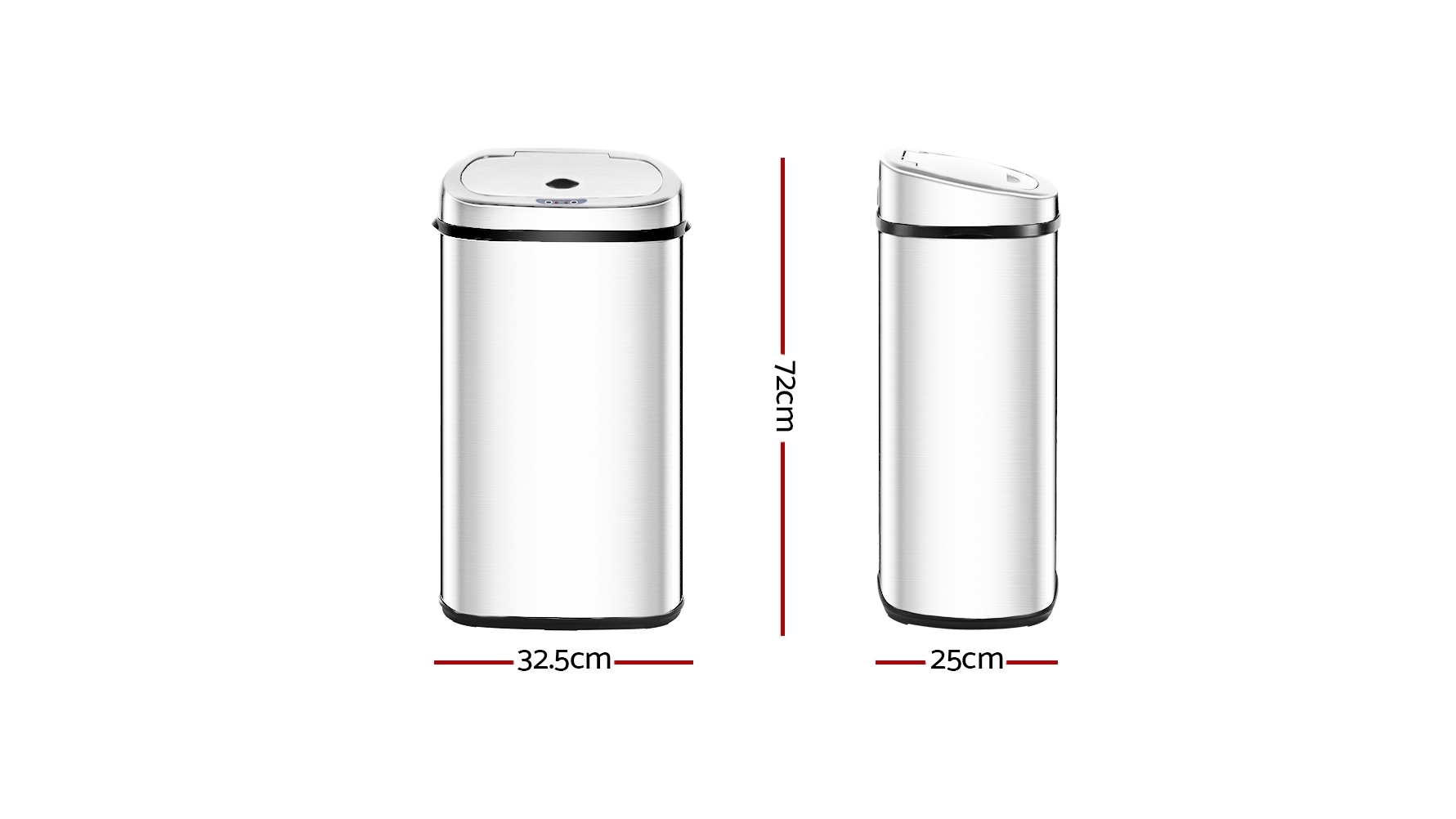 Devanti 50L Sensor Rubbish Bin Stainless Steel Harvey Norman