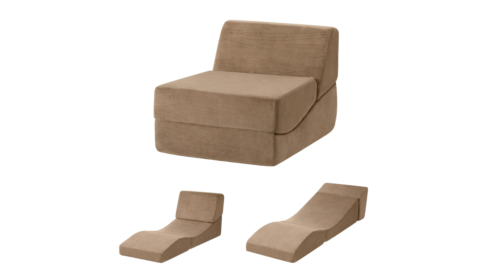 Artiss Folding Sofa Bed Convertible Floor Futon Lounger - Brown