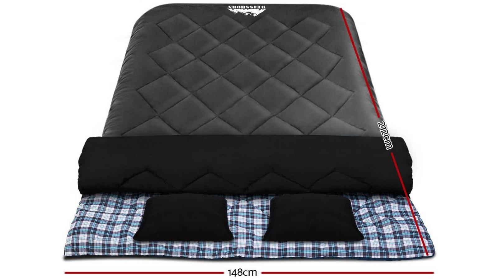 Weisshorn Double Sleeping Bag Grey Harvey Norman