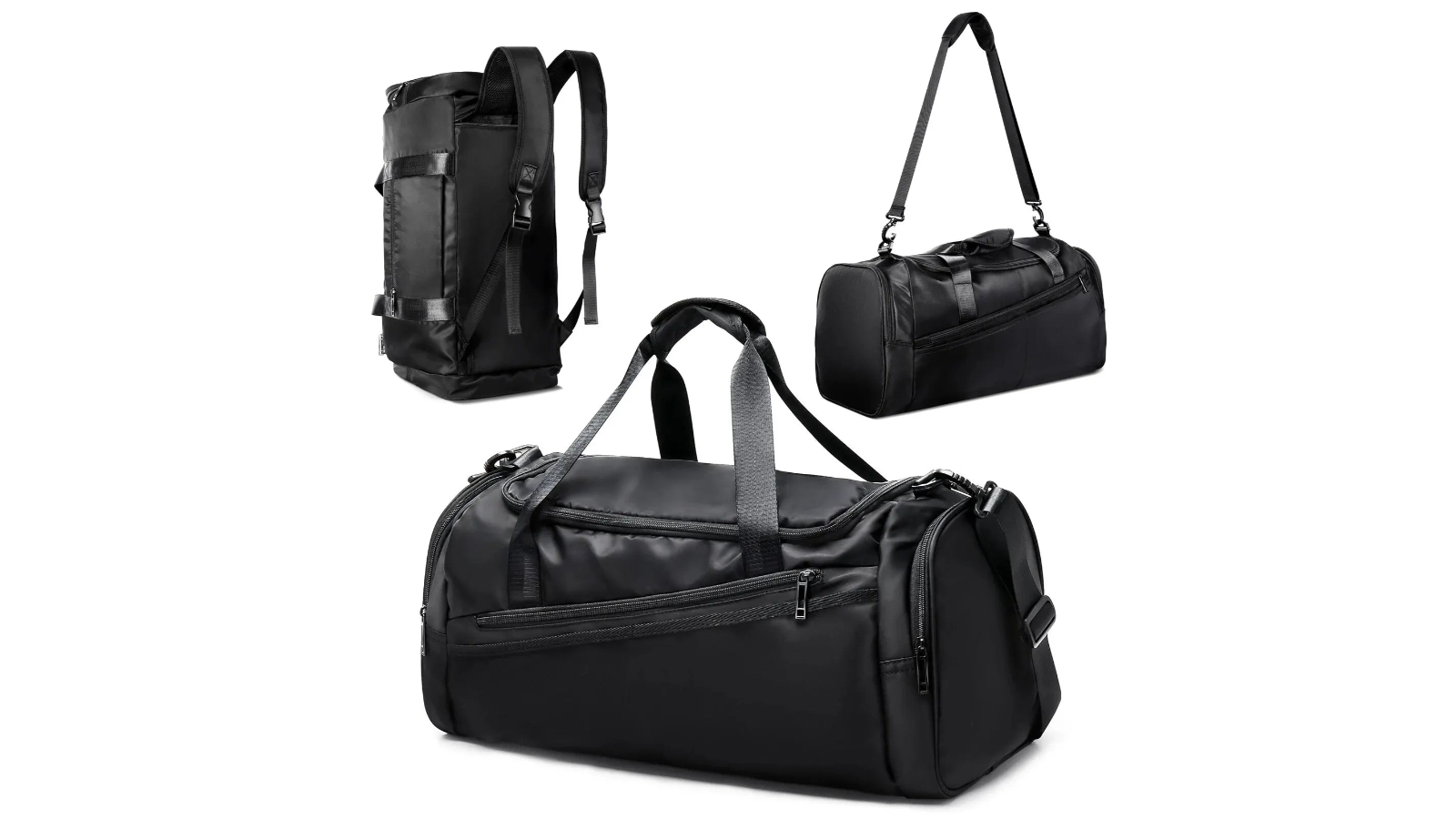 NNEOBA 40 Litre Foldable Sports Gym Travel Duffel Bag - Black