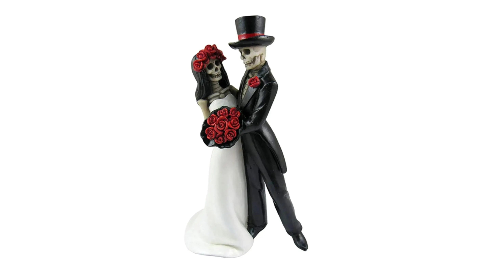 NNEOBA Resin Skull Couple Wedding Statue