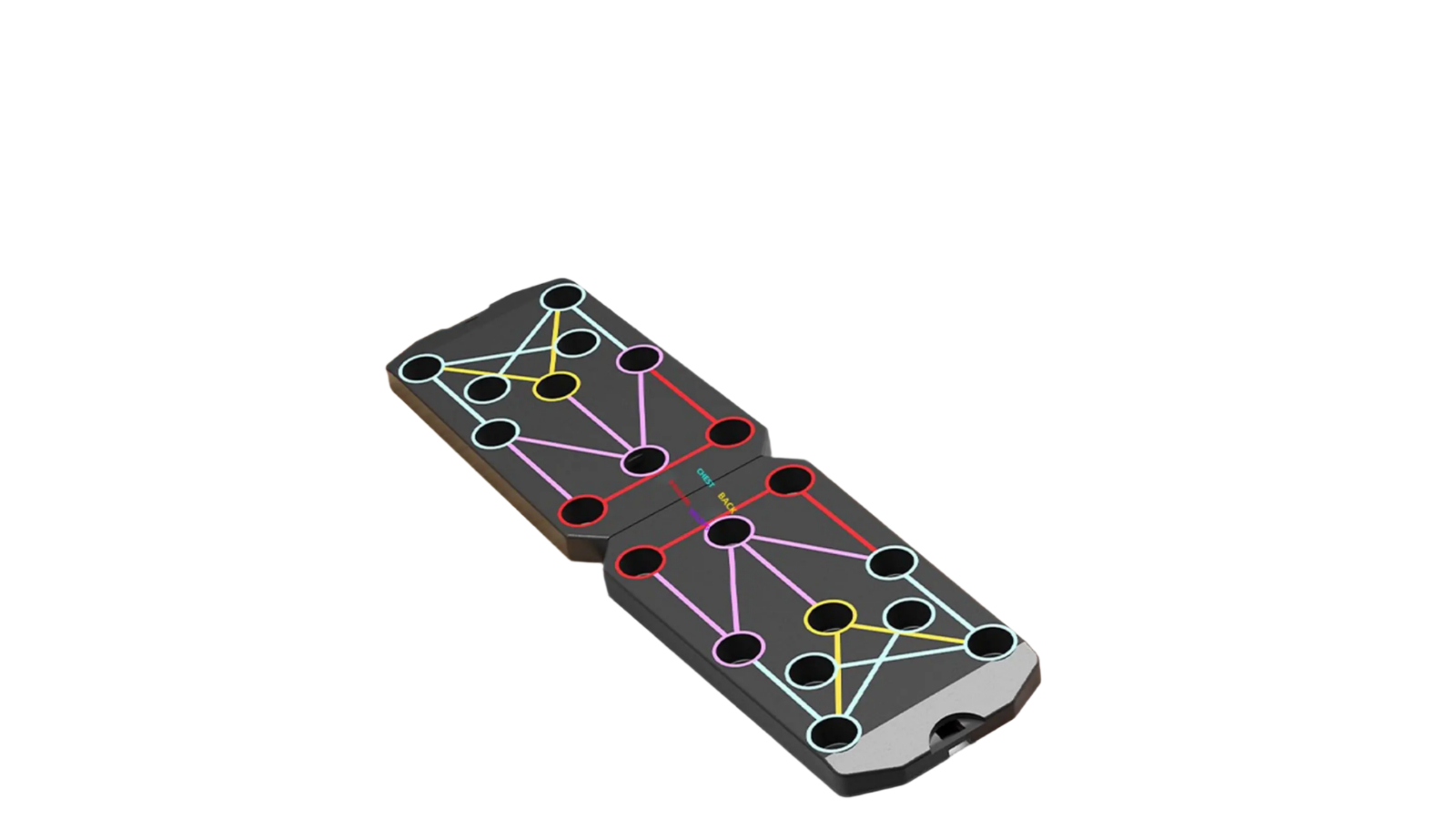 NNEOBA Folding Push-up Board with Resistance Bands Black