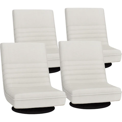 Artiss 4 x Floor Chair Lounge Sofa Swivel Foldable - Linen White