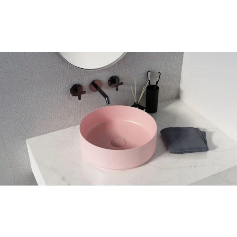 Sanceramica Glamour Round 365mm Vessel Basin - Light Pink